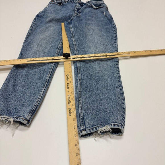 Abercrombie Fitch Jeans Womens Size 27 4 Short Blue The Mom High Rise Curve Love - Picture 10 of 10